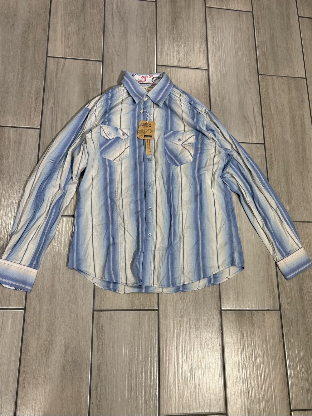 NWT Westcolor Jeans The Authentic Western Shirt Long Sleeve Flip Cuff Size XL